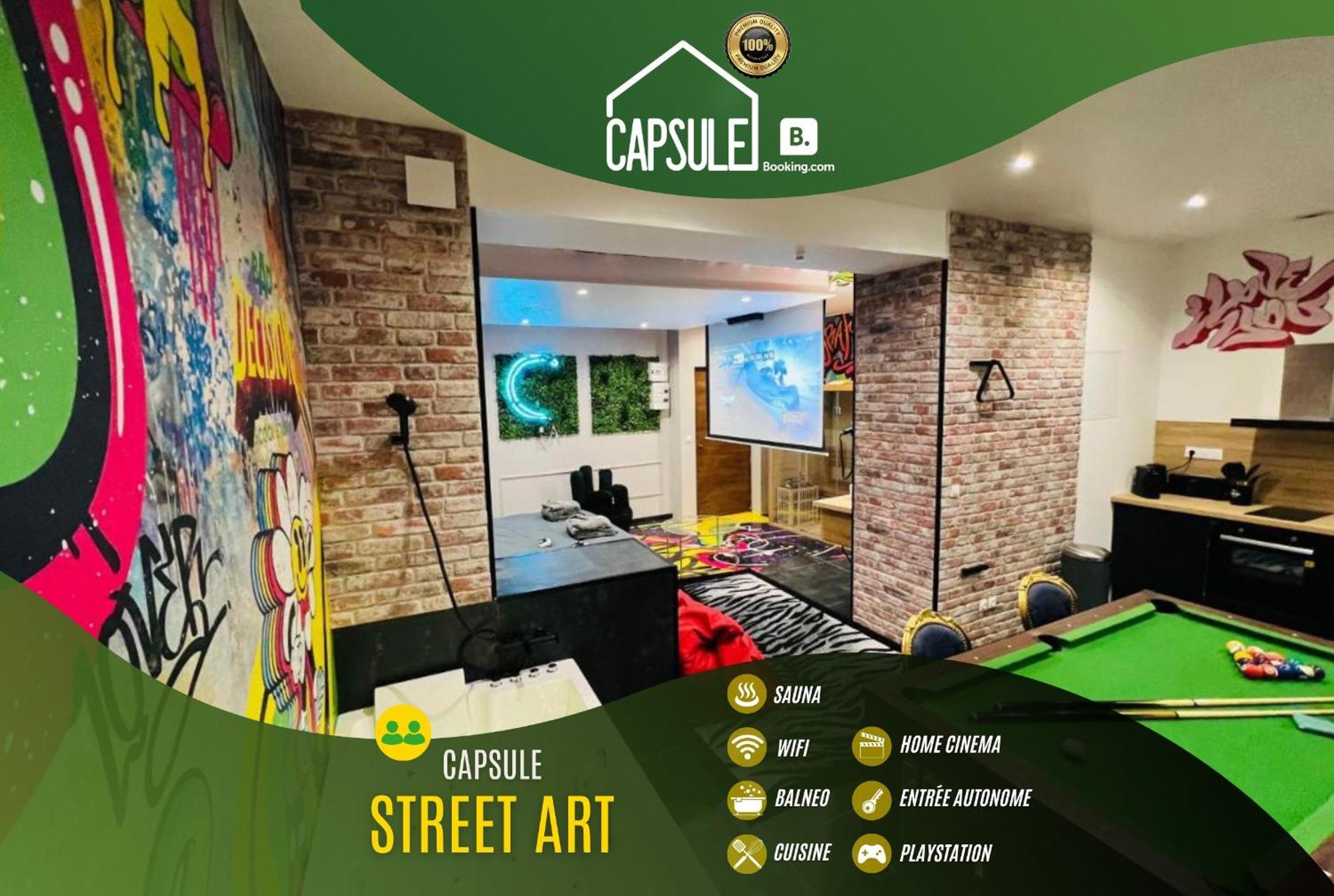 Capsule Street Art - Sauna- Jacuzzi - Playstation 5 - Billard - Netflix - Home Cinema - Terrasse Douai Zewnętrze zdjęcie